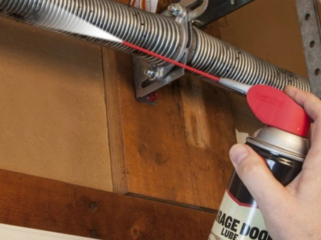 Applying lubricant to a garage door torsion spring